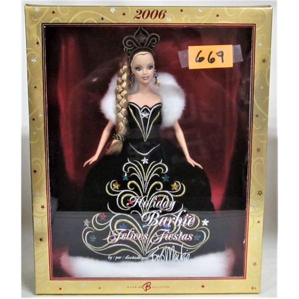 New boxed unopened 2006 special edition Happy Holidays Barbie b y Bob Mackie