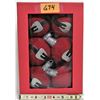 Image 1 : Boxed set of 6 flocked 3" christmas santa decorative balls