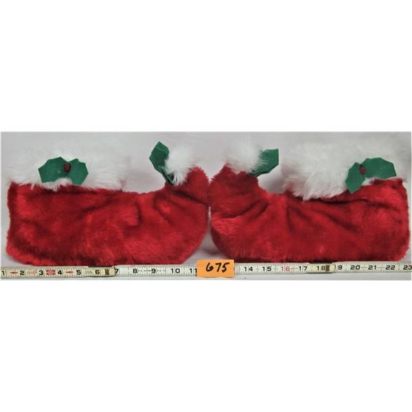 Pair of plush Christmas slippers