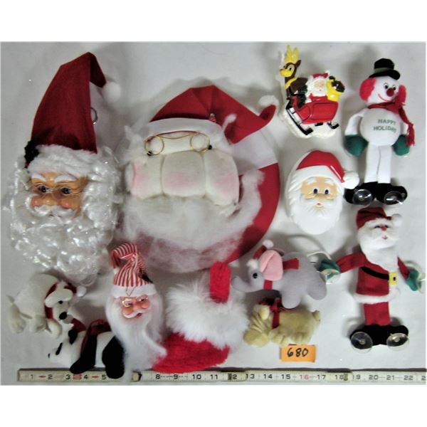 Lot Christmas decorations plush 3 battery operated