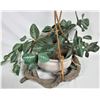 Image 2 : Artificial hanging plant 9" ceramic pot woven wood base