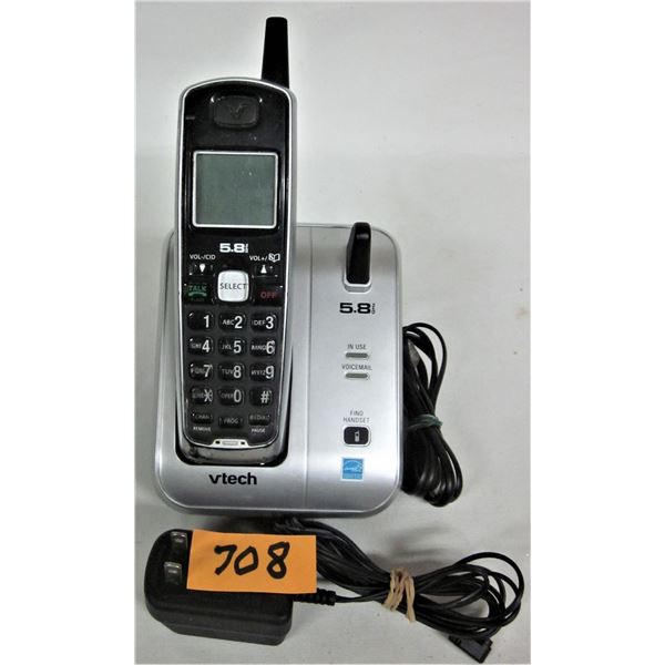 V-tech portable phone with recharge base & plug in