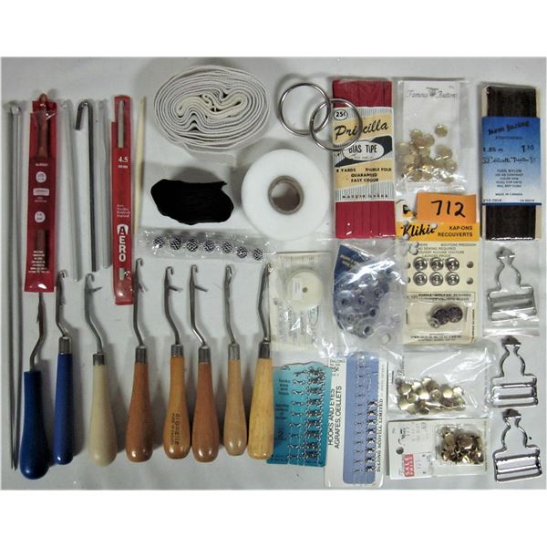 Mixed lot assorted sewing and crafting tools & supplies