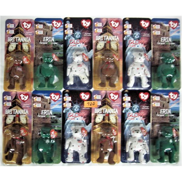 12 1999 McDonalds international teenie beanie baby bears