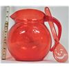 Image 2 : Vintage transparent plastic red smiling face Kool-Aid jug with stir spoon