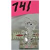 Image 1 : 2 miniature crystal 1 1/2" elephant on mirror base
