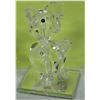 Image 2 : 2 miniature crystal 1 1/2" elephant on mirror base