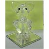 Image 3 : 2 miniature crystal 1 1/2" elephant on mirror base