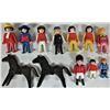 Image 2 : Vintage Playmobil 10 mini figures, Equestrian, Foliage base plate, plants and accessories