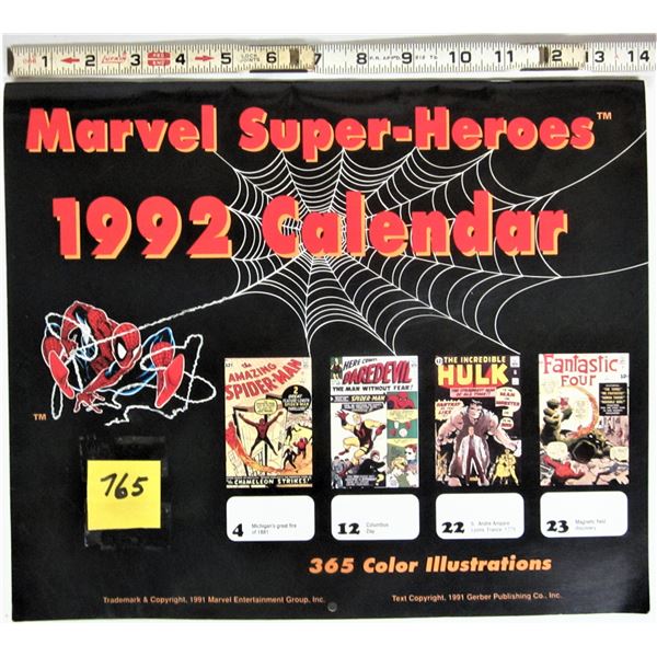 Rare 1992 Marvel super heroes calendar 365 color illustrations comic book covers