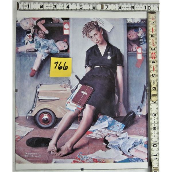 12" X 10" glass framed Norman Rockwell print