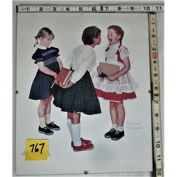 12" X 10" glass framed Norman Rockwell print
