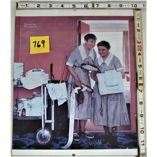 12" X 10" glass framed Norman Rockwell print
