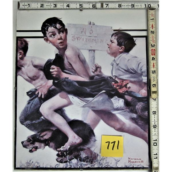 12" X 10" glass framed Norman Rockwell print