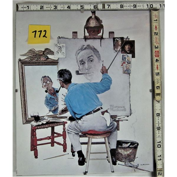 12" X 10" glass framed Norman Rockwell print