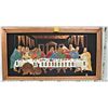 Image 1 : 32" X 16" copper painted 3D last supper wall hanging picture plaque copper tooled frame