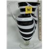 Image 1 : Fancy black and white striped glass 10.5" pitcher