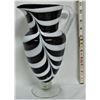Image 2 : Fancy black and white striped glass 10.5" pitcher