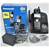 Image 1 : Boxed portable Panasonic cordless phone/charging station and cards