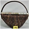 Image 1 : Handmade woven willow 11" basket with carry handle