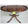 Image 3 : Vintage 29" X 17" X 19"W Mahogany oval duncan Phyfe coffee table, metal claws