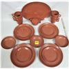 Image 2 : Set 18 piece vintage chocolate brown melmac serving tray, 4 10" plates, 4 6.5" plates, 3 6" bowls, 6