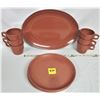 Image 3 : Set 18 piece vintage chocolate brown melmac serving tray, 4 10" plates, 4 6.5" plates, 3 6" bowls, 6