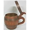 Image 2 : Vintage 5" wooden tankard beer mug with flip up lid
