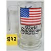 Image 2 : Vintage 5.5" glass mug Disney world showcase Epcot center The American Adventure
