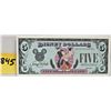 Image 1 : Rare 1988 $5.00 Disney Dollars uncirculated lot #D00043361A series