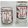 Image 2 : Pair of vintage glass Calgary, AB souvenier clear glass mugs / attractions lithos