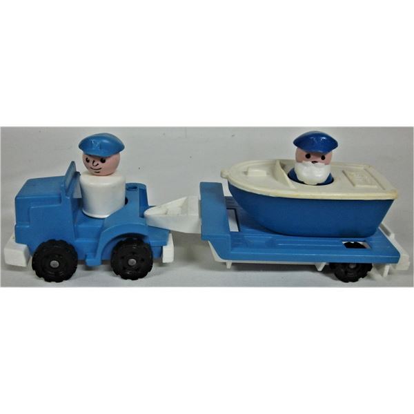 1980's Fisher Price #345 Little People little truck boat rig playset