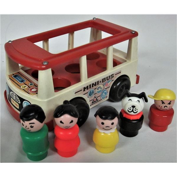 1980's Fisher Price #141 Little People Play Family mini-bus playset