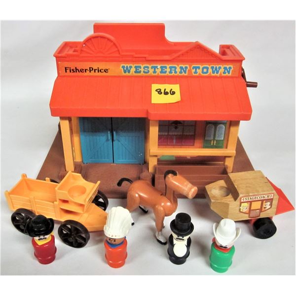 1980's Vintage Fisher Price #994 Little People Western town playset