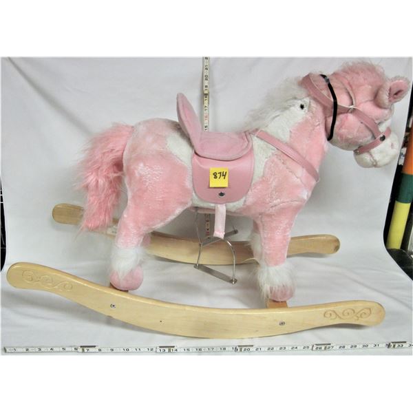 Girls pink & white Palamino ricking horse 22" L X 16" H