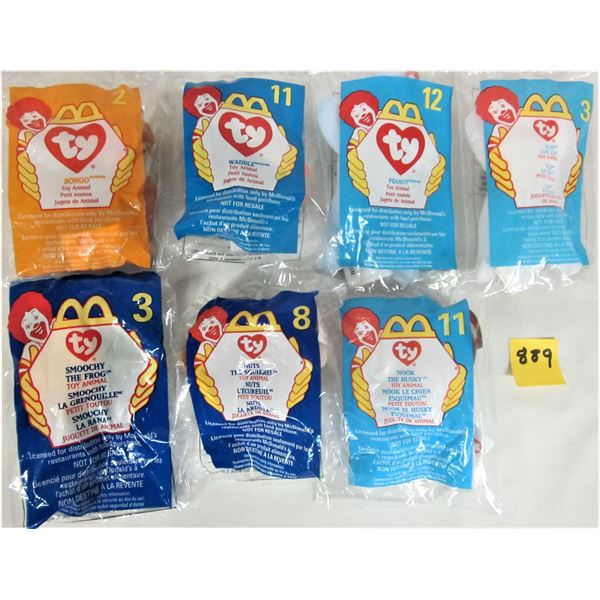 Lot of 7 new sealed McDonalds happy meal teenie beanie babies see description