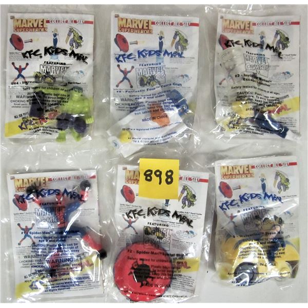 Set of 6 all new sealed 1997 KFC Marvel Super Hero / mini comic book