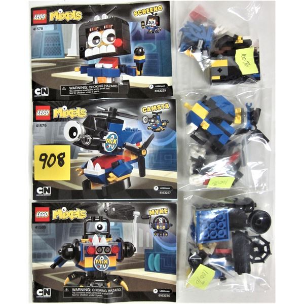 3 2016 Lego Mixels 41578 Screeno - 41579 Camsta - 41580 Myke 100%