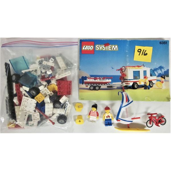 Vintage 1992 town lego 6351 surf & sail camper and instructions 100%