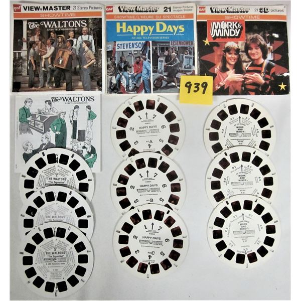 3 Vintage GAF Viewmaster SHOWTIME Movie Disk Sets