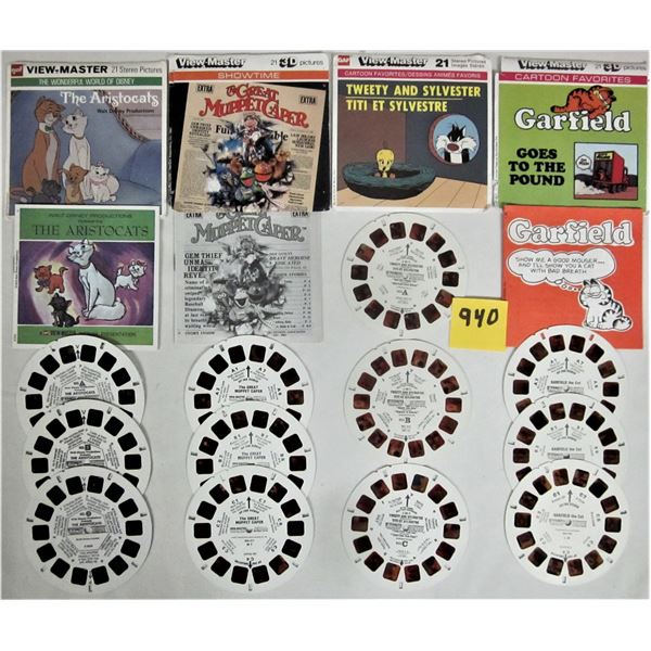 4 Vintage GAF Viewmaster Cartoon Disk Sets
