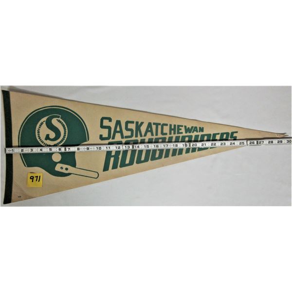 Vintage 30' SASKATCHEWAN ROUGHRIDERS Felt Football Pennant