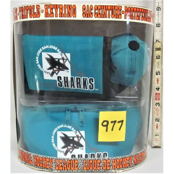 New NHL SAN JOSE SHARKS Waist Pouch - Wallet - Keyring - Souveneir Pack