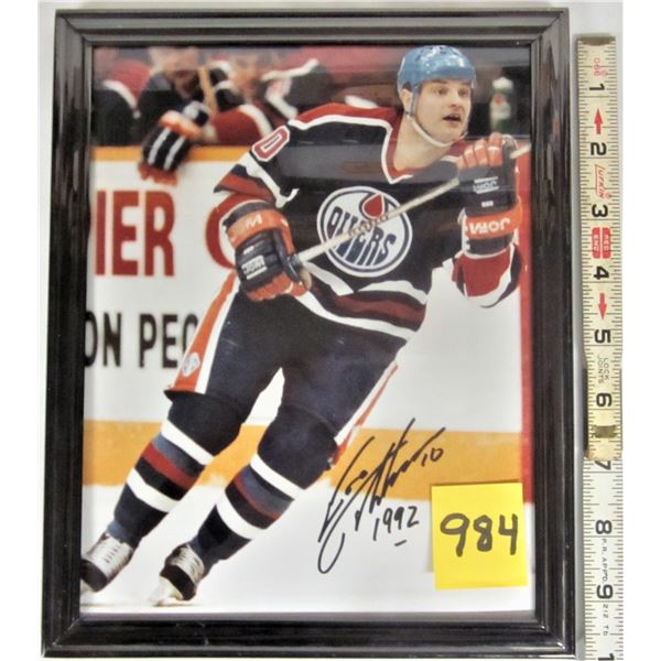 7" x 9" Framed Autographed Photo - Edmonton Oilers ESA TIKKANEN