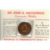 Image 1 : Sir John A. Macdonald Commemorative Medal. Massive medal celebrates Canada’s First Prime Minister. B