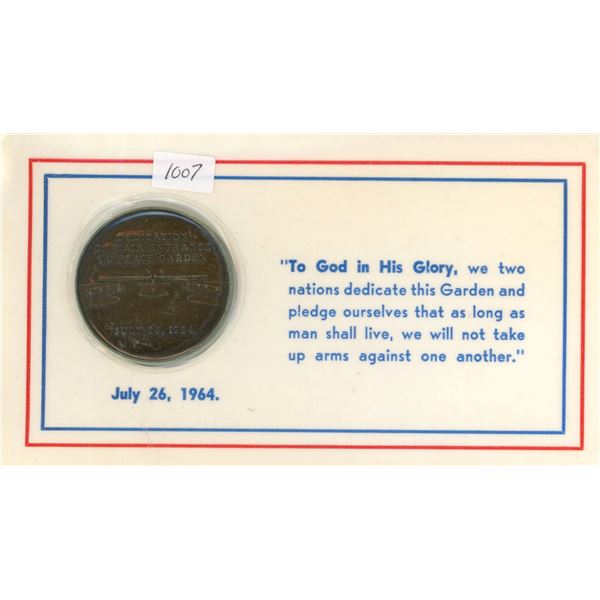 Peace Garden on the border of Canada and the U.S. medal.