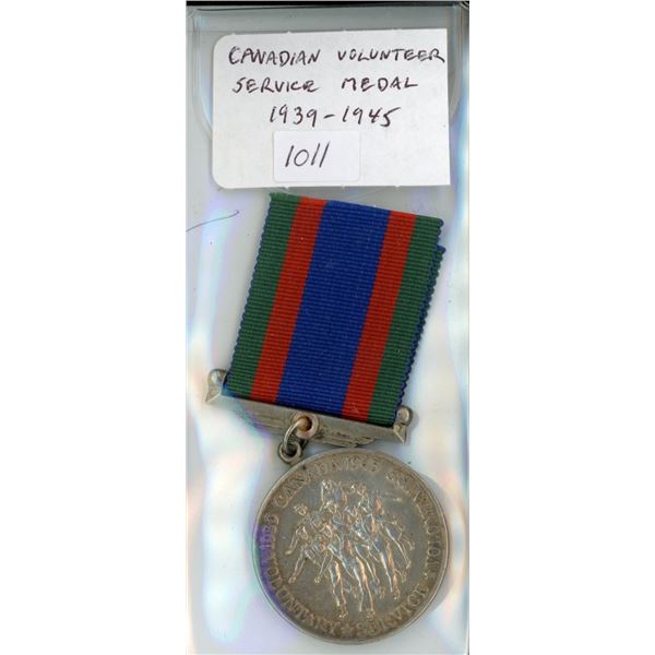 Canadian Volunteer Service Medal 1939 – 1945. Only issued to Canadian volunteers who served 18 month