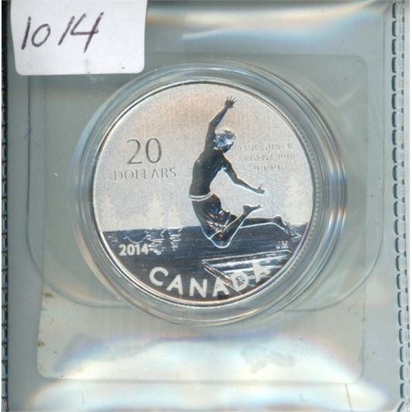 2014 Summertime Silver $20. .9999 pure silver.