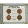 Image 1 : Set of 4 Major Varieties of 1965 Canadian Cents. Small Beads Pointed 5, Small Beads Blunt 5, Large B