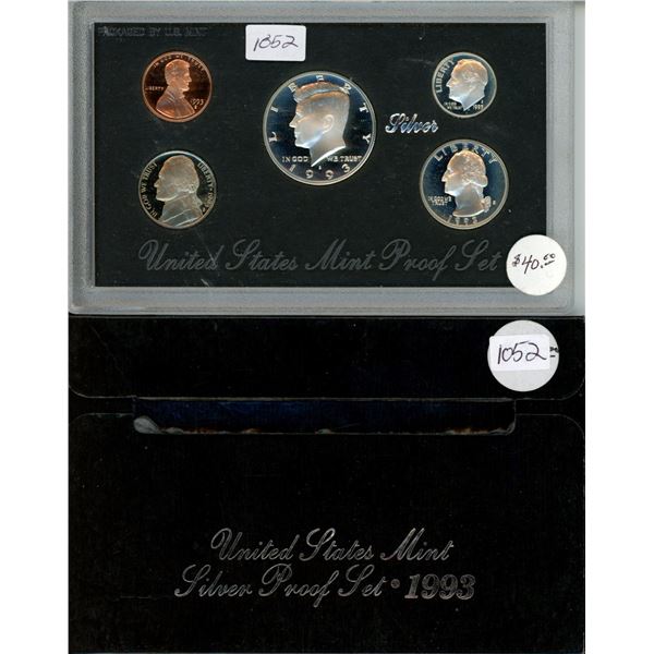 U.S. 1993S Silver Proof Set. San Francisco Mint. Housed in its original case of issue.